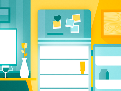 Empty fridge persona - Young couple deliveroo delivery empty fridge illustration london simple social startup vector