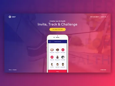 Daily UI Challenge #003 — Landing Page health landing page orbit track app track run