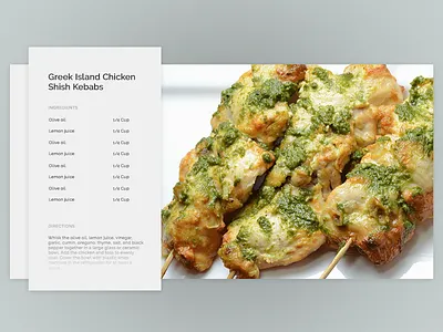 Daily UI :: 36 - Recipe daily ui dailyui flat recipe