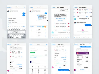 Messenger Bots & Partial payment Concept 2 ai bot chat chatbot conversational commmerce facebook flight interaction messenger travel ux
