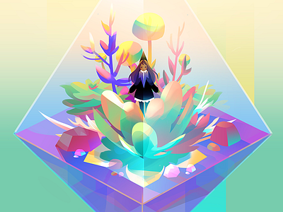 Terrarium Witch digital environment illustration plants terrarium witch