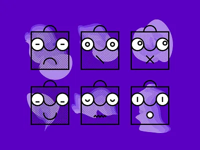 Bagheads bags icons lines minimal poppy