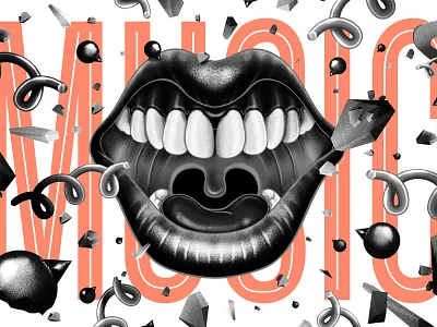 Sing, Sing, Sing (Music) Illustration crunchy design happy iarafath illustration lips mouth photoshop scattered self promo sing twirl