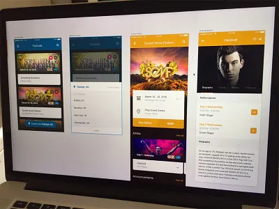 Find Festivals app clean design event events festival icon interface ios mobile simple