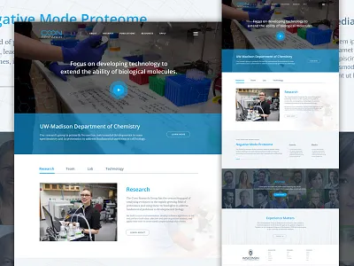 Coon Research Group chemistry homepage landing page molecules research ui university ux web web design website