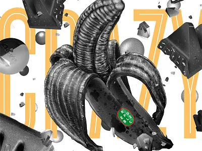 Banana Republic (Crazy) Illustration banana chocolate crunchy design food happy iarafath illustration photoshop scattered self promo texture