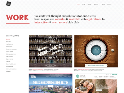 New work section grid portfolio sorting ui