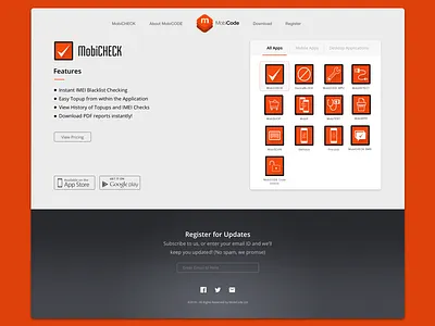 MobiCODE Web Design arkwerk information landing page minimal mobicode product page ui ux web design website