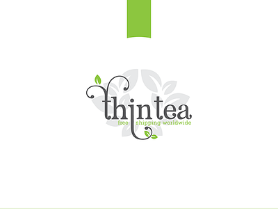 Thin Tea brand identity green grey labels leaves logo packaging design tea