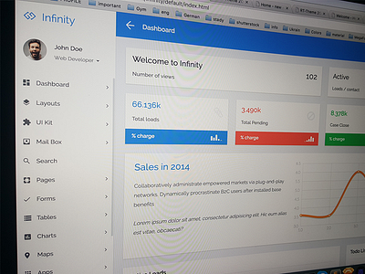 Infinity - Responsive Web App Kit admin app application bootstrap charts crm dashboard kit panel ui visualization web app