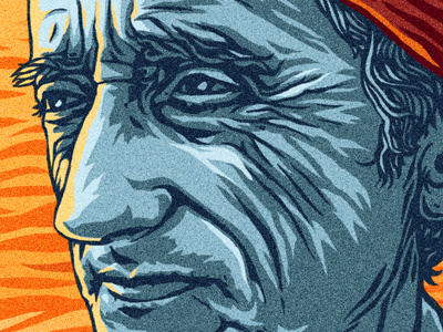 The Undersea World of Jacques Cousteau. character digital painting drawing explorer face hat illustration man ocean portrait sea water