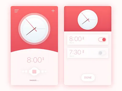 Alarm UI abstract alarm circle clock ios material shadow ui ux watch