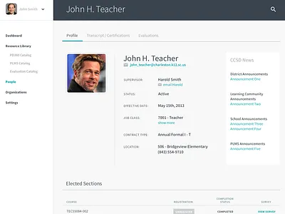 Elected and Prescribed Sections elected learning management plms prescribed professional profile register registration software system table