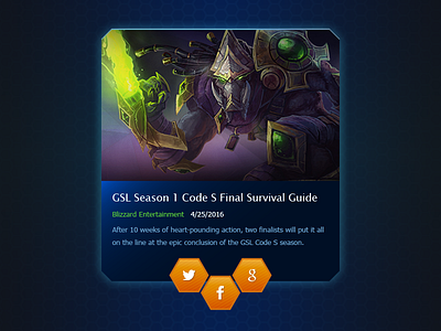 Daily UI #010 / Social Share 010 blizzard daily ui social share starcraft ui video games