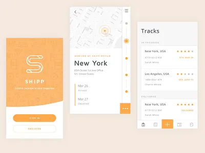 Shipp app - Tracking application courier ios iphone logistic mobile shipping ui ux