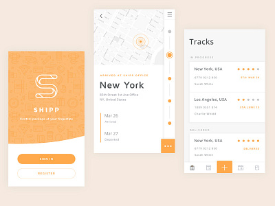 Shipp app - Tracking application courier ios iphone logistic mobile shipping ui ux