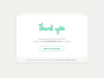 Day 77 Thank you dailyui green minimal subscribe thank you typography ui ux white
