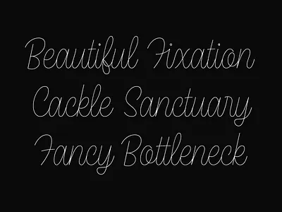 Monolinear Script font lettering ligature monolinear script type typeface