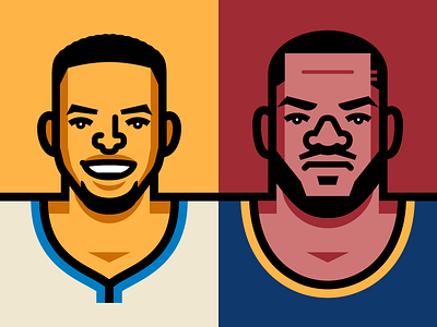 NBA Finals 2016 basketball cleveland cavaliers golden state warriors illustration lebron james nba steph curry vector