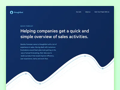 Quicky Forecast Case Study WIP case study consulting graphs portfolio quicky forecast studio studio website thoughtbot