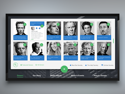 Donorwall Theme for Digital Signage bios calendar design digital signage donations donors events material news touch screen videos