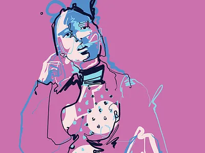 Palm Desert 01 brush drawing illustration line pen