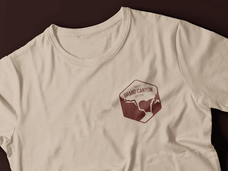 Troop 5 Grand Canyon T-shirt boy scouts grand canyon illustration logo patch t shirt