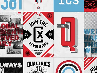 Qualtrics Posters animal badge hand lion poster qualtrics seal sunburst tacos type typography wheat paste