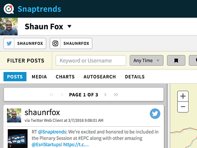 Snap UI Update button filter list post profile social ui