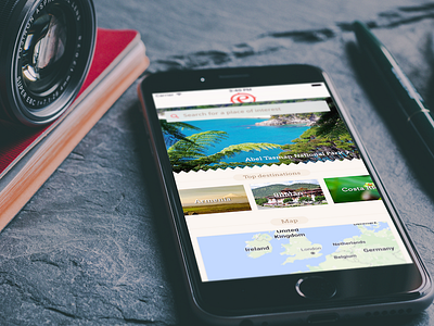 Home cover home ios map mobile picture search bar sections slider travel ui