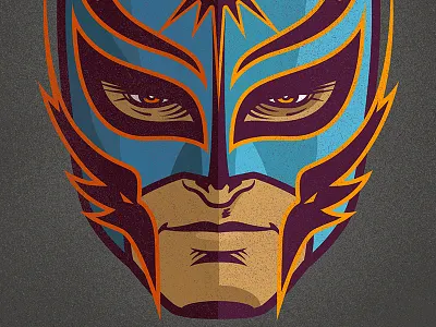 Luchador color face illustration logo luchador mask vector wrestler