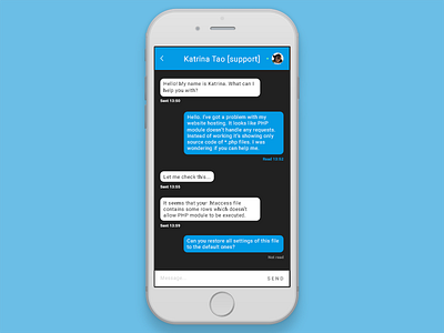 Daily UI Challenge Day 013 - Direct messaging app application chat clean flat instant messenger mobile modern support ui ux