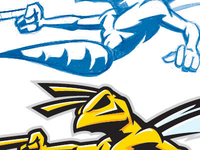 Killer Wasp mascot stock image wasp