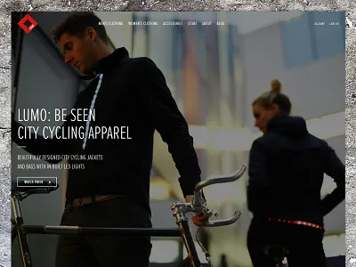 Lumo Homepage brand clean commerce cycling fashion full width homepage minimal shopify simple store web