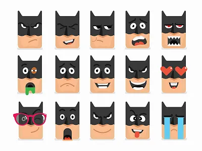 Batman emoji Color Version batman batman color batman emoji batman face expression emoji smile super hero super hero emoji