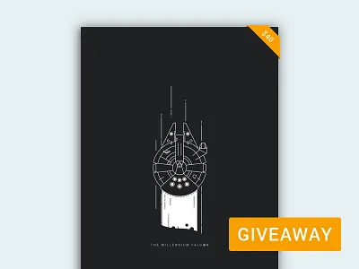 Millennium Falcon Poster Giveaway giveaway illustration millennium falcon poster print sci fi star wars