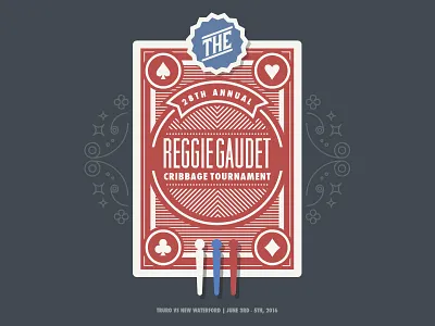 Cribbage Tournament cards crib cribbage gambling games grey illustration ornate red tournament