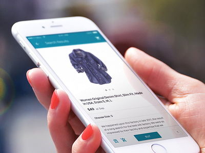 Mobile Store Product Page app clothing ecommerce green ios material minimal mobile product page search simple store