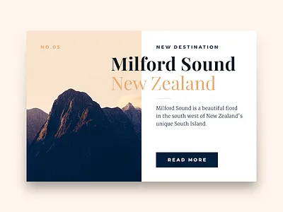 Destination Card #01 – New Zealand background blog button free freebie magazine photo psd teaser travel ui webdesign