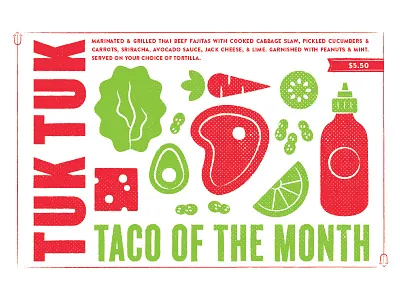 Tuk Tuk Lady! austin icons illustration poster tacos