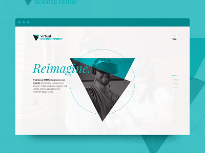 Virtual Science Center Draft clean homepage landing responsive science simple ui ux virtual reality web web design website