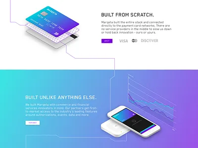 Isometric Home (3 Sections) 3d api credit card emv gradient grid isometric layers marqeta network payments purple