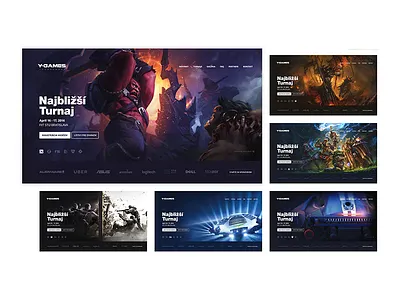 Y-GAMES / 6 Landing Pages counter strike dota 2 e games fifa 2016 game hearthstone landing page league of legends rocket league web design