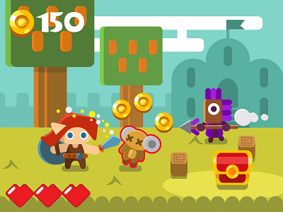 Game mockup 01 cartoon cute fantasy flat game gamedev graphics mockup platformer rpg style