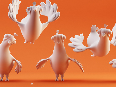 Pigeons 3d c4d flyingrats