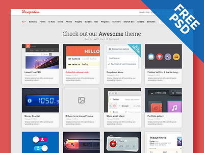 Designdew F R E E responsive template PSD free free gui free psd free responsive template free ui portfolio