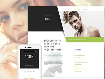Beauty School Responsive Landing Page Template #58405 beauty school landing pages model agency