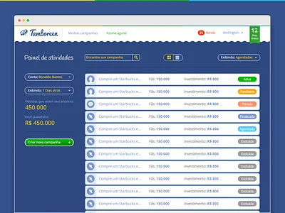 Tamboreen Interface - Part 2 application facebook interface ui ux