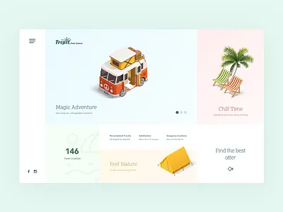 Tripit Summer LP clean desktop ecommerce flat summer travel ui ux webdesign