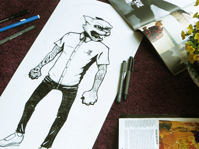 TOPCAT - 2.0 carhartt cat character clothing drawing fighter illustration knuckles pose scketch streetwear tattoo